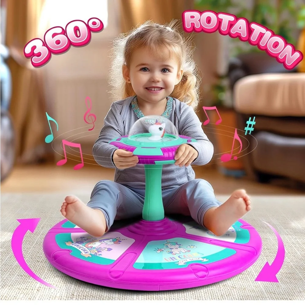 Unicorn Spin Toy - Pink and Green